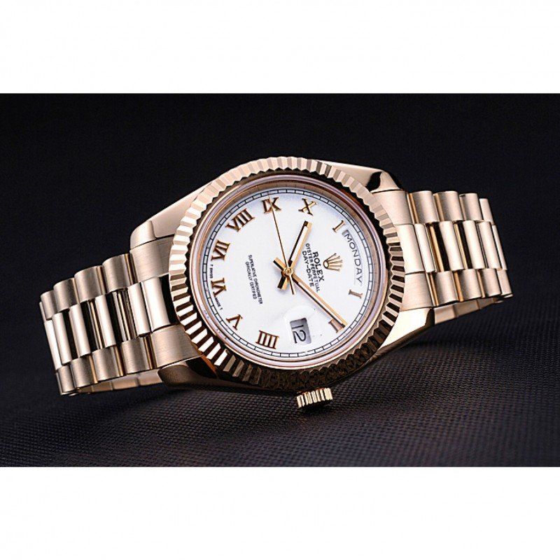 Rolex Day-Date White Dial Gold Bracelet 622546 Men 41MM